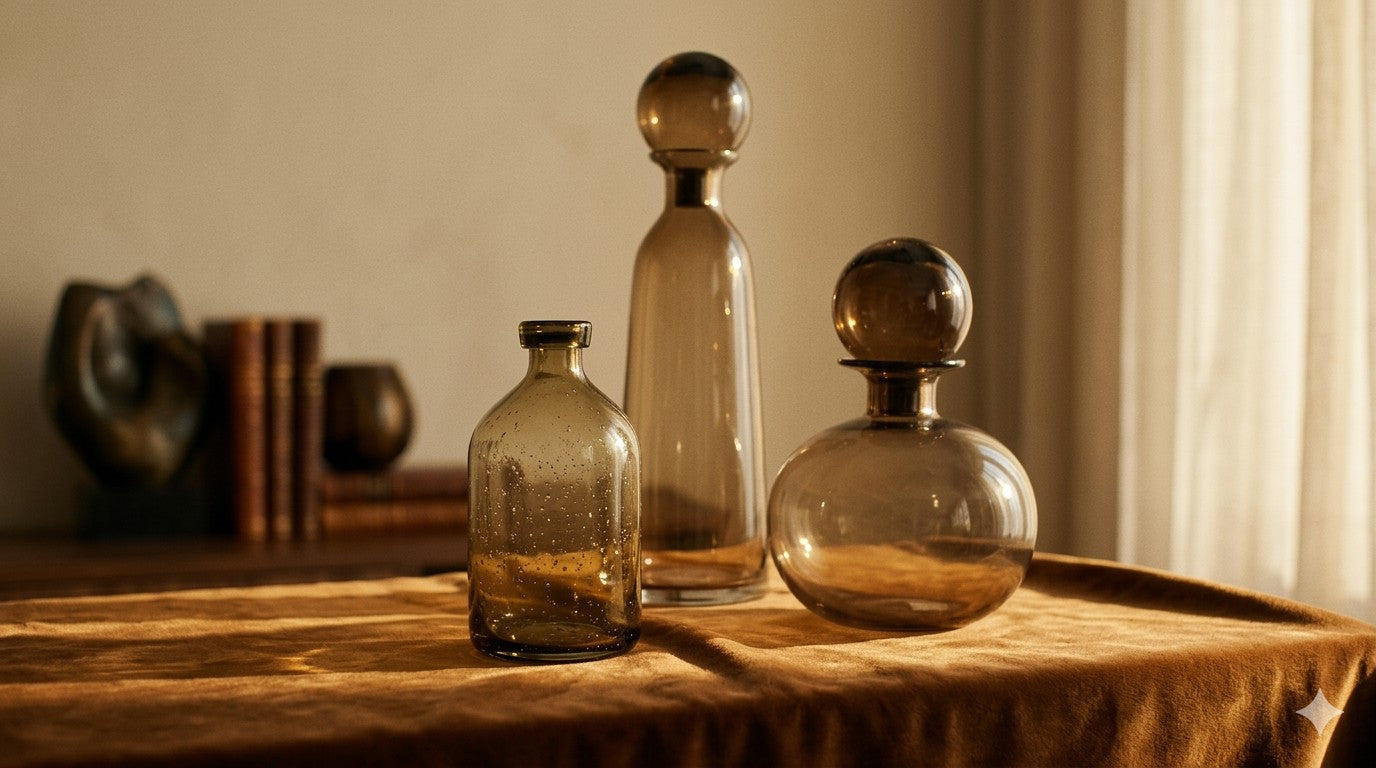 Vaso Fumê em vidro marrom fumê na decoração de ambiente - Il Nido
