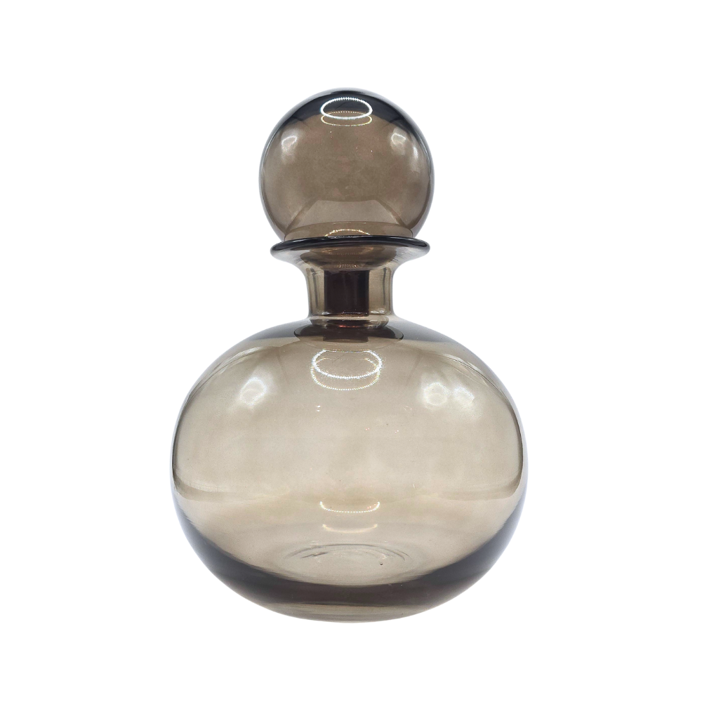 Vaso Fumê em vidro pintado marrom fumê - 27x17cm - Il Nido