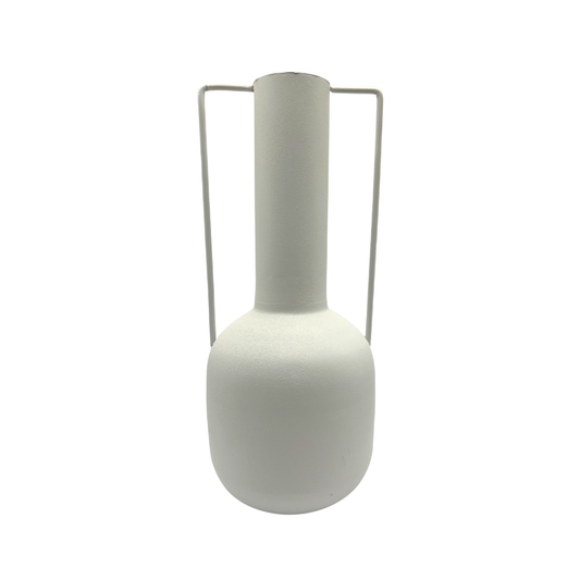 Vaso Iron em ferro pintado bege claro com alças - 36x15cm - Il Nido